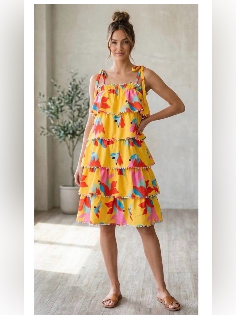 Crosby by Mollie Burch Scalloped Tiered Resort Dress